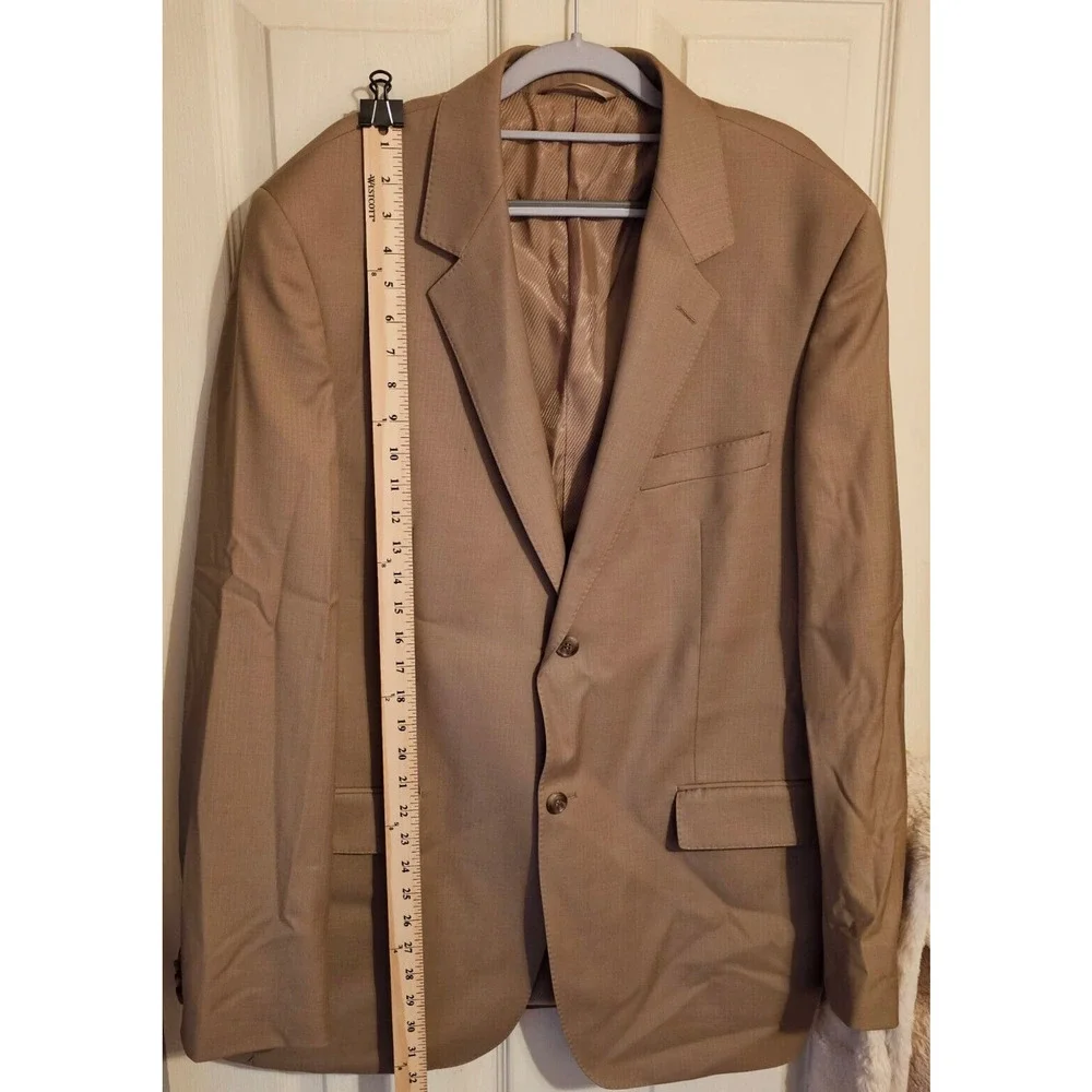 Rossetti Super 150's Italian Wool Sport Coat Blazer Tan 42L Two Button Men's